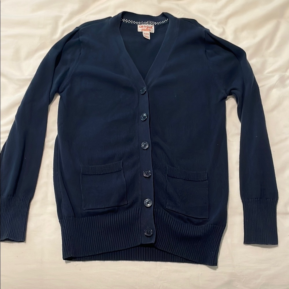 Girl’s Navy Cardigan Sweater